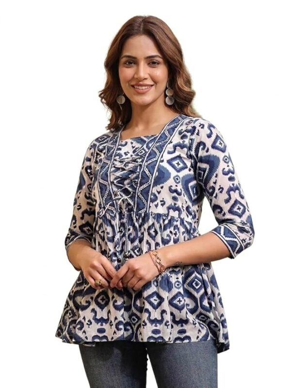 NAINVISH Regular Fit Printed Shirt Top Women | Tops Stylish Latest | Office Wear | Cotton Blend | Girls Top Women's