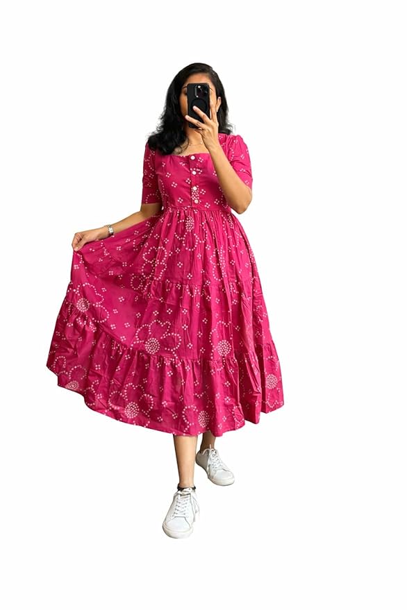 Women's Rayon Maxi Midi Dress Western Dress for Women Elegant Floral Printed Long Dresses